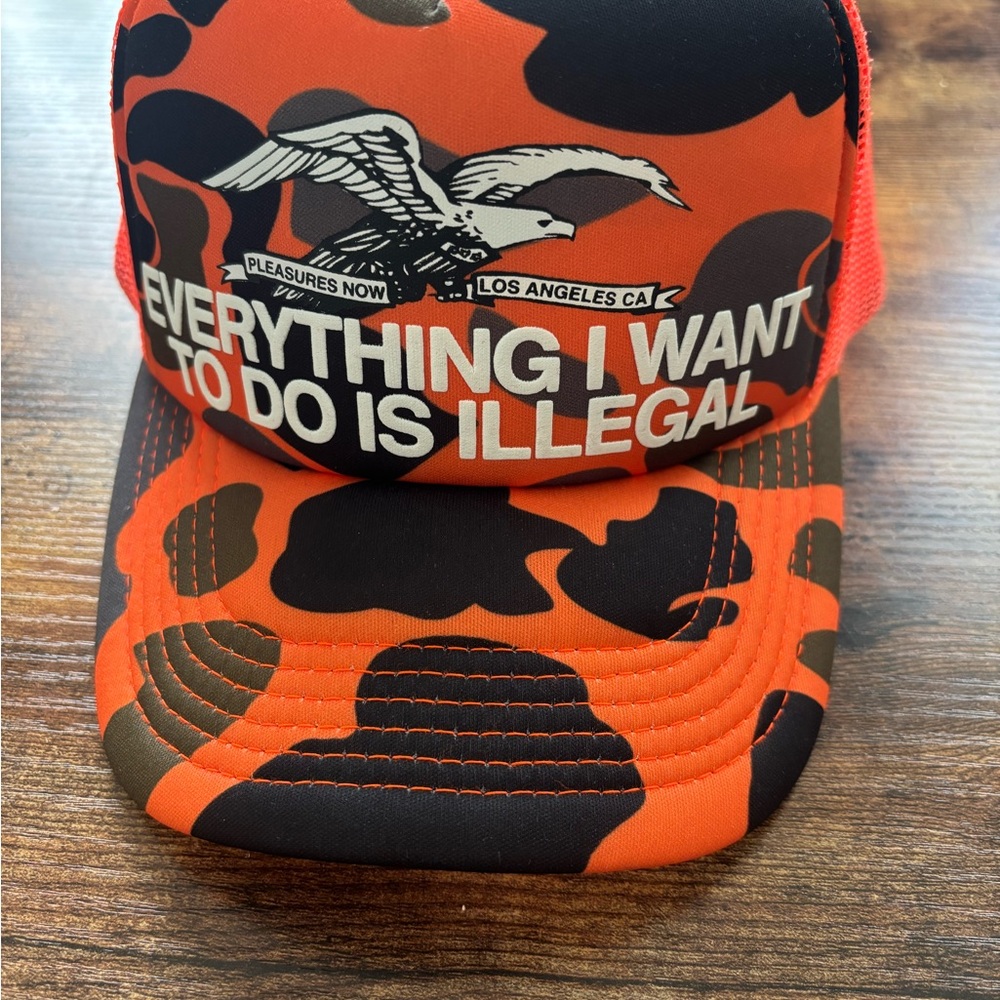 Orange and Black Graphic Trucker Hat